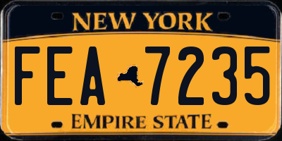 NY license plate FEA7235