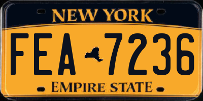 NY license plate FEA7236