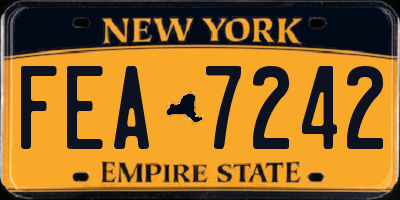 NY license plate FEA7242