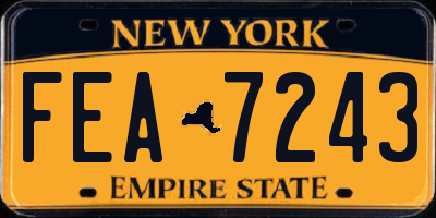 NY license plate FEA7243