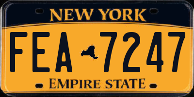 NY license plate FEA7247