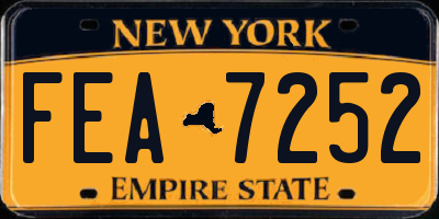 NY license plate FEA7252