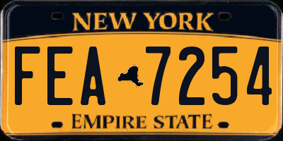 NY license plate FEA7254