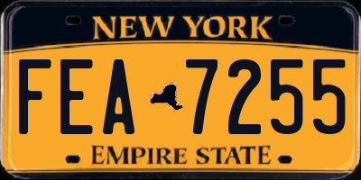NY license plate FEA7255