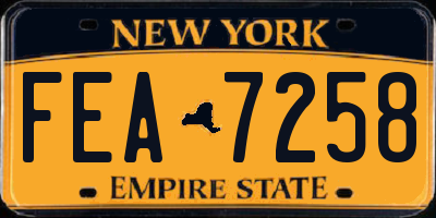 NY license plate FEA7258