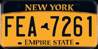 NY license plate FEA7261