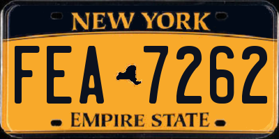 NY license plate FEA7262