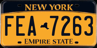 NY license plate FEA7263