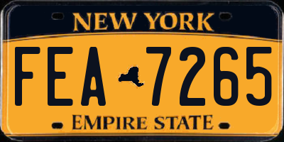 NY license plate FEA7265