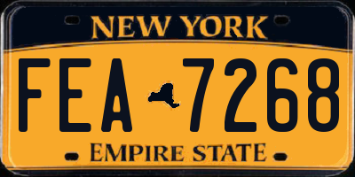 NY license plate FEA7268