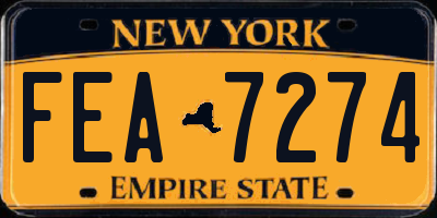 NY license plate FEA7274