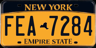 NY license plate FEA7284