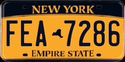 NY license plate FEA7286