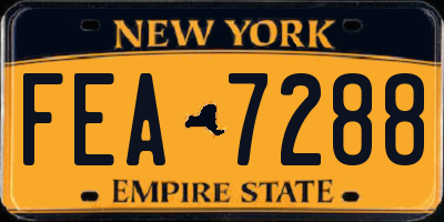 NY license plate FEA7288