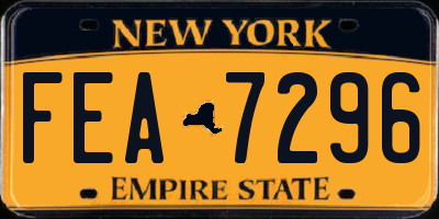NY license plate FEA7296