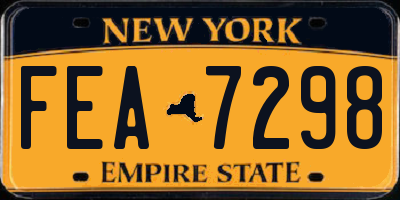 NY license plate FEA7298