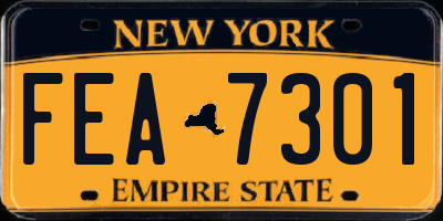 NY license plate FEA7301