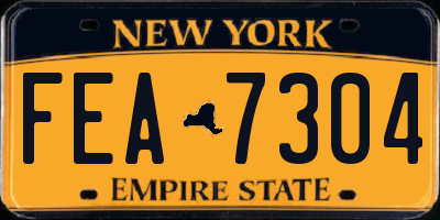 NY license plate FEA7304