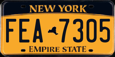 NY license plate FEA7305