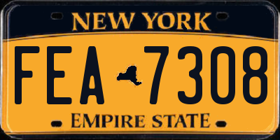 NY license plate FEA7308