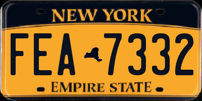 NY license plate FEA7332