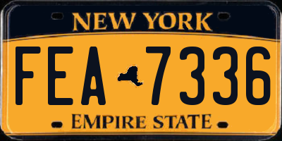 NY license plate FEA7336