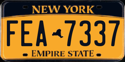 NY license plate FEA7337