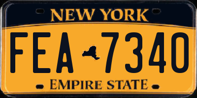 NY license plate FEA7340