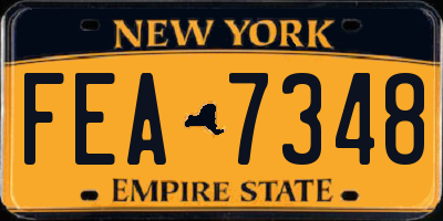 NY license plate FEA7348