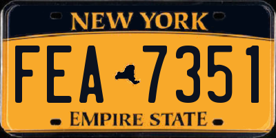 NY license plate FEA7351