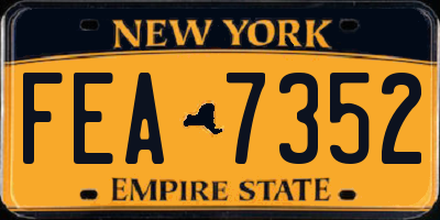 NY license plate FEA7352