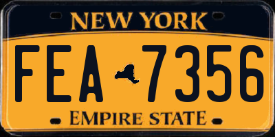 NY license plate FEA7356