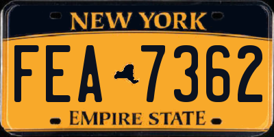 NY license plate FEA7362