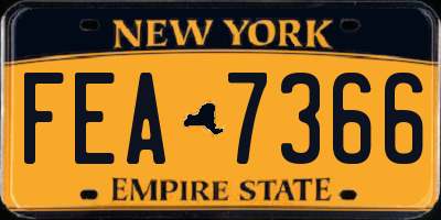 NY license plate FEA7366