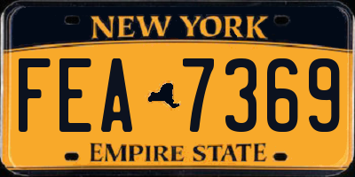 NY license plate FEA7369