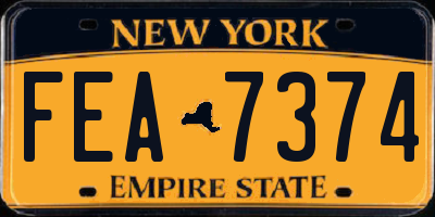 NY license plate FEA7374