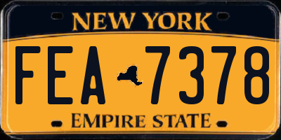 NY license plate FEA7378