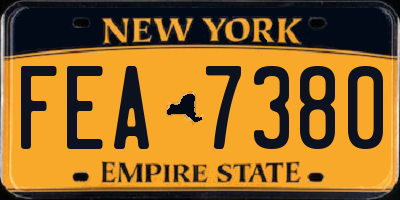 NY license plate FEA7380