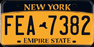 NY license plate FEA7382