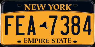NY license plate FEA7384