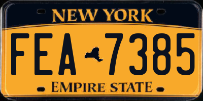 NY license plate FEA7385