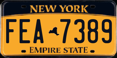 NY license plate FEA7389