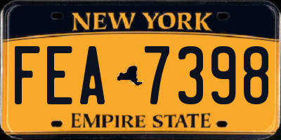 NY license plate FEA7398