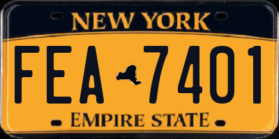 NY license plate FEA7401