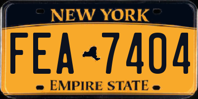 NY license plate FEA7404