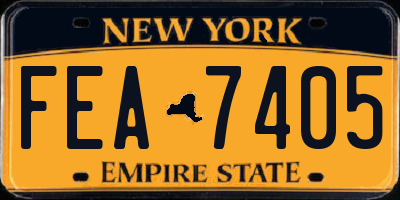 NY license plate FEA7405