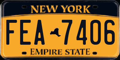 NY license plate FEA7406