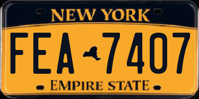 NY license plate FEA7407