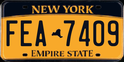 NY license plate FEA7409