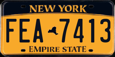 NY license plate FEA7413